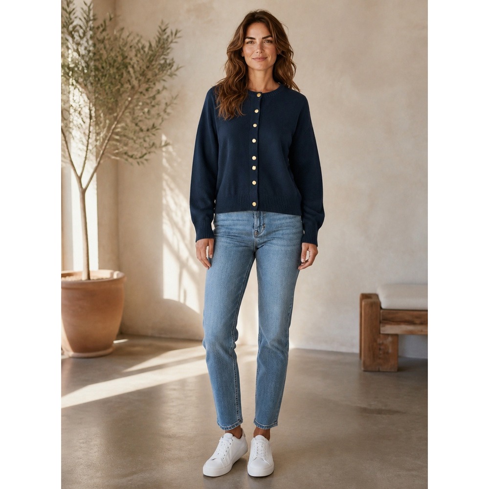 Pendleton Classic 100% Virgin Wool Cardigan Sweater Women's Large Navy